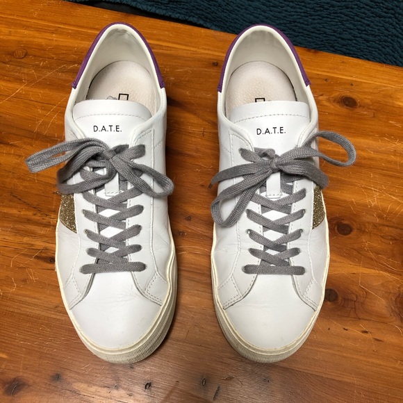 D.A.T.E. Low Top Leather Sneakers, sz 39 - Picture 2 of 7